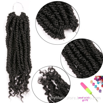 Ombre 14 Inch 12 Strands/Piece Twist Crochet Braids Hair Extensions Curly End Short Synthetic hair Spiral Twisted Braid